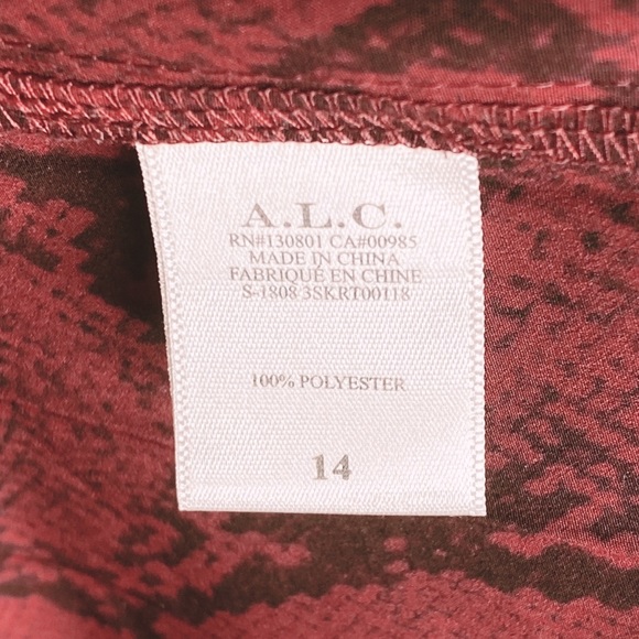 {A.L.C} pleated snakeskin print midi skirt - Picture 6 of 8